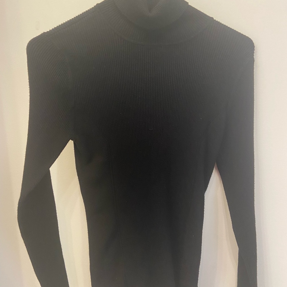 White House Black Market Elegant Black Knit Top